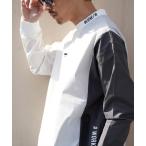  футболка тренировочный (RM)[LUXE/R GOLF] стрейч Cross переключатель распределение цвета mok шея тянуть over рубашка мужской 