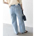 ジーンズ デニム デニムパンツ SHIPS any_「洗濯機可能」サイドライン ストレート ワイド デニム パンツ「SHIPS any DENIM」