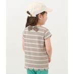tシャツ 裾スカラップ 先染めボーダー ストレッチ 半袖Tシャツ キッズ 子供服 女の子