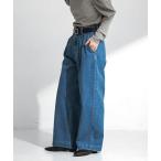 ジーンズ デニム デニムパンツ 「34サイズ/低身長向けも展開」タックデニム レディース