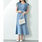 ワンピース デニム風麻調合繊モチ