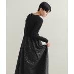 ワンピース 「美人百花掲載」ニット×ジャカードドッキングワンピース「洗濯機洗い可／抗ピル」