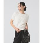 ニット セーター フリンジ ハーフスリーブ トップス レディース