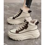 スニーカー 裏起毛 厚底スニーカー ハイカット韓国風 レディース