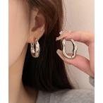  серьги Distortion овальный серьги-кольца / пара (RO) мужской женский 