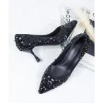 ショッピングスパンコール パンプス スパンコール ポインテッドトゥ7.5cmくびれヒールパンプス