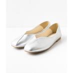 パンプス Vカットアシンメトリーフラットシューズ