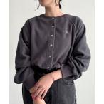 カーディガン FR刺繍フリースドット釦カーディガン レディース