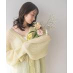 ニット セーター 2way lace up sheer cardigan / 2way レースアップシアーカーディガン レディース