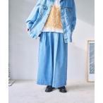  джинсы Denim Denim брюки tuck широкий Denim брюки [ маленький * плюс размер есть ][CLIP denim] женский 