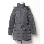 「Abercrombie&Fitch」 刺繍ダウンコート L グレー レディース