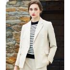 ショッピングリネン ジャケット テーラードジャケット 「セットアップ」リネン混ダブルブレストジャケット レディース