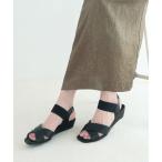 サンダル クロスワンストゴムウエッジサンダル レディース