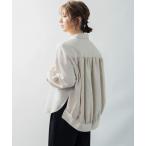 ブラウス シャツ 「AECA BLANC」アエカブラン/ダブルガーゼベーシックシャツ バックスタイル切り替えギャザーブラウス レディース