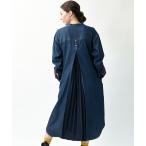 シャツワンピース 「mite fabrica」ミーテファブリカ/6ozライトデニム 切り替えバックプリーツシャツワンピース