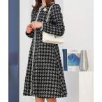 ショッピングフリンジ ダウンコート ダウンジャケット フリンジテープ ツイード 2way コート ワンピース Prima Scherrer レディース