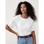 ブラウス シャツ BANANA REPUBLIC FACTORY STORE　　パフスリーブ ミックスメディアトップス レディース