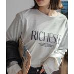 tシャツ NAVY ロゴプリント長袖Tシャツ レディース