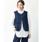 ベスト ジレ 「mite fabrica」ミーテファブリカ/デニムダブルガーゼベスト レディース