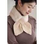 ネックウォーマー スヌード 差し込みデザインのあったか可愛いファーティペット レディース