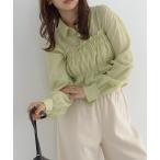 ブラウス シャツ ビスチェ付きシアーストライプショート丈シャツブラウス レディース