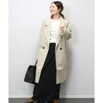 コート チェスターコート メルトンワイドカラーコクーンコート レディース