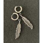  серьги серебряный обруч серьги / перо узор мужской женский 