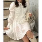 ワンピース フロントシャーリングリボンミニシャツフレアワンピース