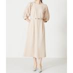 ドレス ベルト付きパフスリーブワンピー MO33O04