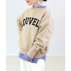 ニット セーター 2WAYジャガードロゴニットプルオーバー レディース