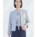 ジャケット ノーカラージャケット 春SALE!「華やか」ファンシーツイードジャケット レディース