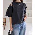 tシャツ 汗染み防止カットアウトデザインTシャツ レディース