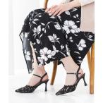 パンプス レースストラップミュールパンプス