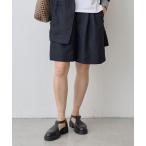 パンツ ベルト付きライトハーフパンツ レディース