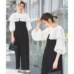 セットアップ 洗える ｜ タック ケープカラー ブラウス ＆ サロペット セット ｜ 入学式 卒業式 卒園式 セレモニー フォーマル オフィスカジュア