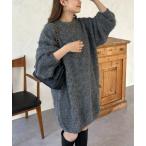 ショッピングニットワンピ 「prose verse」 ニットワンピース フリ- グレー レディース