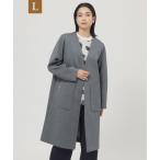 ノーカラーコート コート 「L」「マシンウォッシャブル」「UVカット」「軽量」リップルダンボールコーディガン レディース