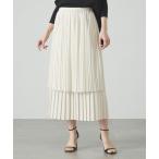 スカート 「着回し抜群」ランダムプリーツレイヤードスカート