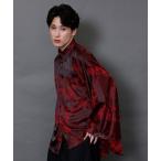 シャツ 鶴×扇子ジャカード和袖シャツ メンズ レディース