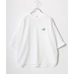tシャツ CONVERSE(コンバース)ビッグシルエット ハイカットスニーカーワンポイントロゴ刺繍ラウンドヘムTシャツ レディース