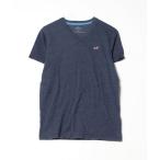 「Hollister」 ワンポイント半袖Tシャツ S ネイビー メンズ