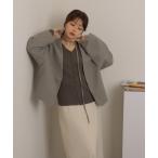 ジャケット ノーカラージャケット cache coeur middle jacket /ノーカラー カシュクール ミディ ジャケット レディース
