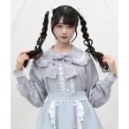 ブラウス シャツ はしごレースフリルリボンブラウス レディース