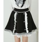 スカート リボン刺繍ギャザースカート