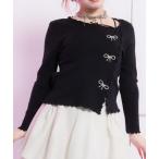 tシャツ キラキラリボンパーツ付リブカットソートップス「大きいサイズ有」 レディース