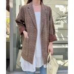 ジャケット テーラードジャケット 「裏地あり」ウールチェックジャケット レディース