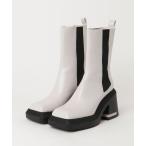 「CHARLES &amp; KEITH」 ショートブーツ 24.5cm ホワイト レディース