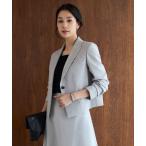 ショッピング接触冷感 ジャケット テーラードジャケット 「接触冷感・UVケア・撥水・洗える」LooseWeave クロップドジャケット レディース