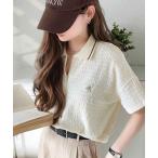 tシャツ おしゃれオーラ放つ、大人の余裕カジュアル!ポロ襟ダブルファスナージャガードトップス レディース