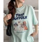 tシャツ 「Good Riddance」Three Dogs プリント 半袖 Tシャツ レディース